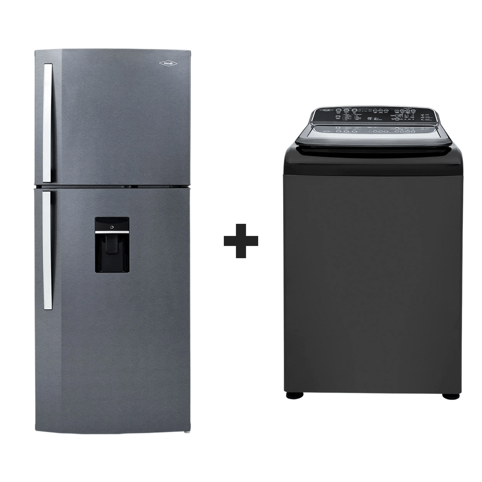 Nevera No Frost 404 Lts Titanio Inverter + Lavadora ZOÜ 16 Kg digital Negra